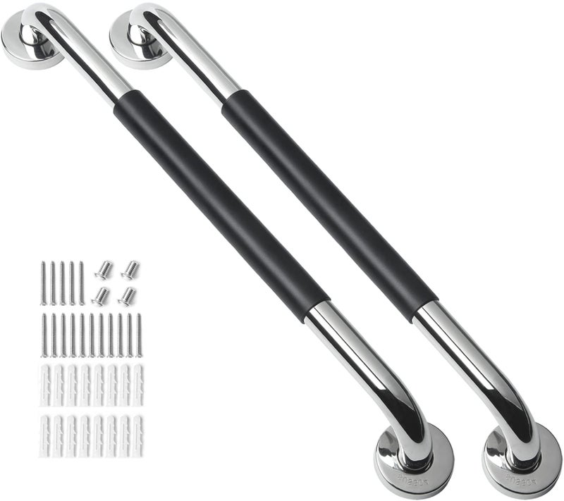 2 Pack Grab Bars for Bathroom 32 Inch Anti Slip Bathroom Handicap Grab Bars for Showers Safety Bath Shower Grab Bar for Seniors Shower Handles for Elderly Tesuchan